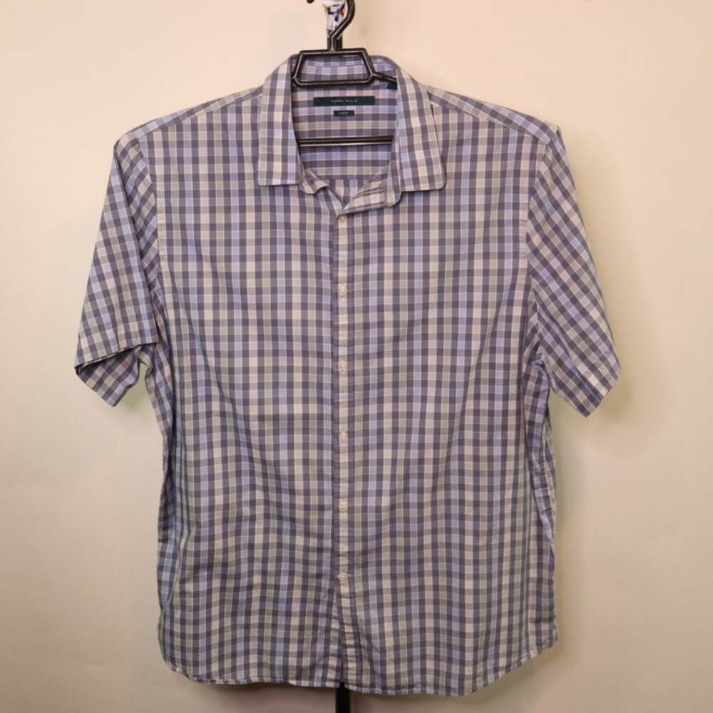Perry Ellis Button Down Short Sleeve Shirt Size XXL Mens